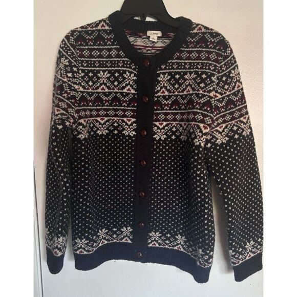 Vintage L.L. Bean Norway Wool Classic Traditional Cardigan Size M - Picture 1 of 8